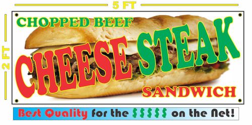CHOPPED BEEF CHEESE STEAK SANDWICH Full Color Banner Sign Philly Cheesesteak