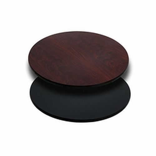 *LOT OF 10*  ROUND 24&#034; TABLE TOPS MAHOGANY/BLACK WITH 22&#034;X22&#034; TABLEBASE FREE SHP