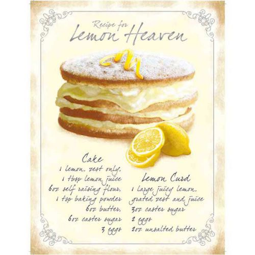 Lemon Cake Personalized Kitchen Metal Sign