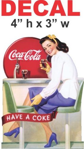 Vintage style  have a coke coca cola girl decal / sticker - nice for sale