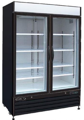 Kool-it brand new 48cf commercial glass 2 door display freezer new black color! for sale