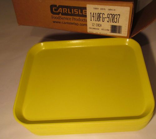 12 CARLISLE 13x10 YELLOW SERVING TRAYS CAFETERIA/ RESTAURANT/ LUNCH/ FAST FOOD