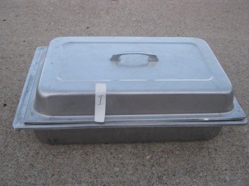Used Large Pan Stainless Steel Food Hot Cold Pan Buffet Tray with Lid