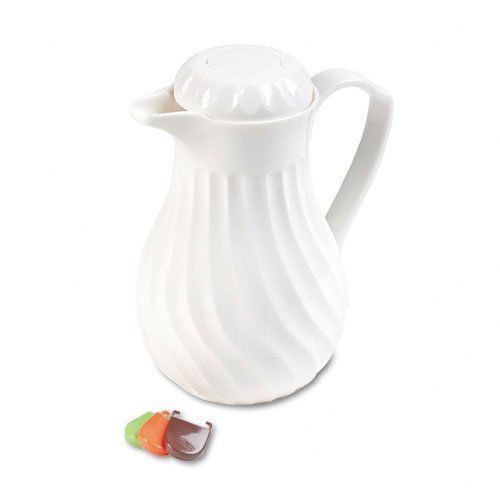 Hormel : poly lined carafe  swirl design  40 oz. capacity  white -:- sold as 2 p for sale