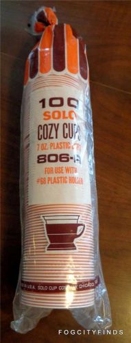 Nos vintage  *100 ct solo hot/cold cozy coffee cup 7oz plastic inserts/beverage for sale