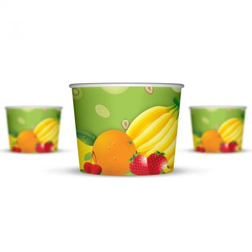16 oz Fresh Fruit Paper Ice Cream Cups - 1,000 / Case