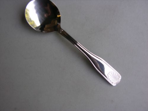 12 SHELLEY EXTRA HEAVY WEIGHT BOUILLON SPOONS 18/0 S/S FREE SHIPPING US ONLY