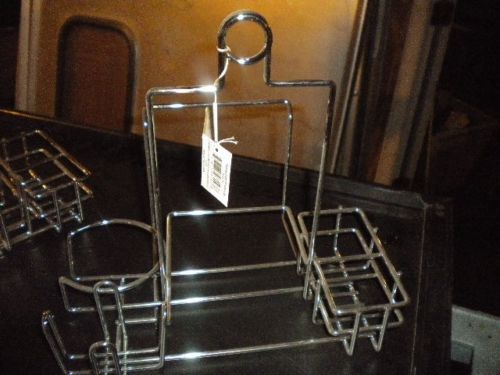 Lot 3 chrome table-top sauce caddies - great for Indian restaurant - MUST SELL!