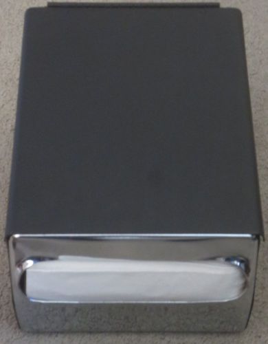 Fort james mornap commercial napkin holder dispenser black &amp; chrome very clean! for sale