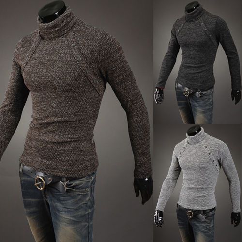 winter fashion men&#039;s turtleneck sweater fashion sweater Slim Men in three colors