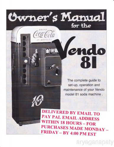 Vendo 81 Manual (28 pages) PDF sent by email
