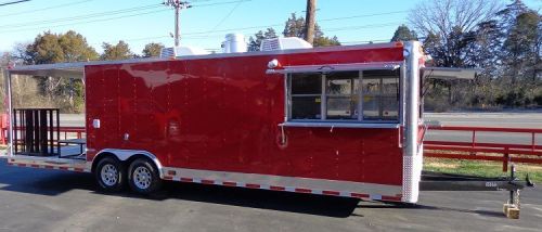 Concession Trailer 8.5&#039;x30&#039; Red - Smoker BBQ Event Catering