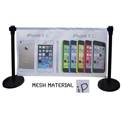Stanchion Advertising Banner, Mesh Material, Includes Printing