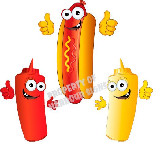 Hot Dogs 14&#034; Decal Hotdogs Mustard Ketchup Concession Food Truck Sign Sticker