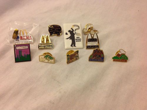 Set of 11 Vintage Lapel Pins McDonald’s Different US Cities
