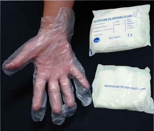 10,000 pcs Polyethylene PE Disposable Gloves Food Preparing Glove Cleaning +++