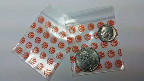 2020 Original Apple 2.5mil Mini Ziplock Bags (2&#034; x 2&#034;) (1pk/100bags) Basketball
