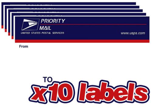 10 Priority Mail Stickers. Bluetops Label 228. Qty: 10!