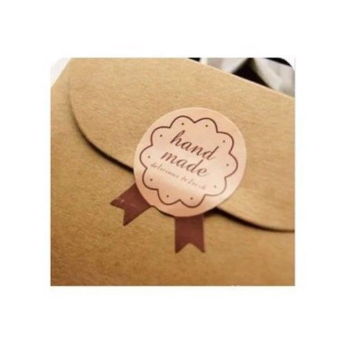 80pc &#034;Handmade delicious&#034;Sticker seals label packing gift,baking,craft,cookies