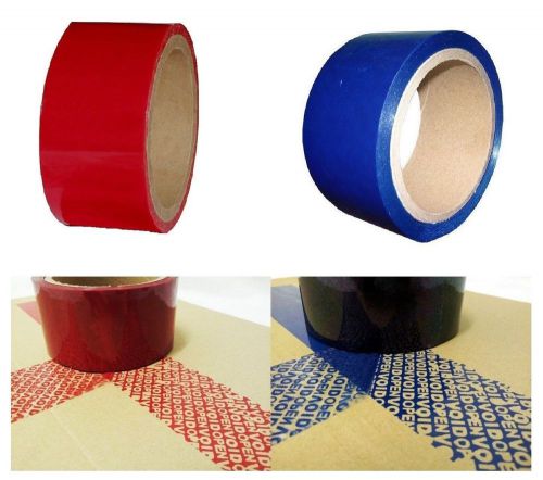 New 1 roll 2&#034; x 55 yards blue red tamper evident security seal tape box packing for sale