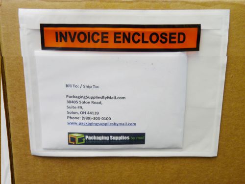 1000 7 x 5 1/2 Invoice Holders Enclosed Stickers 7&#034; x 5.5&#034; Panel Face