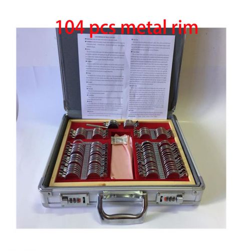 104 pcs metal rim optical trial lens set aluminium case+a presented trial frame for sale