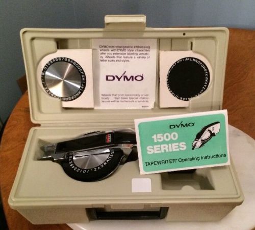 Dymo deluxe tapewriter kit 1570 heavy duty label maker 3 font wheels/case for sale