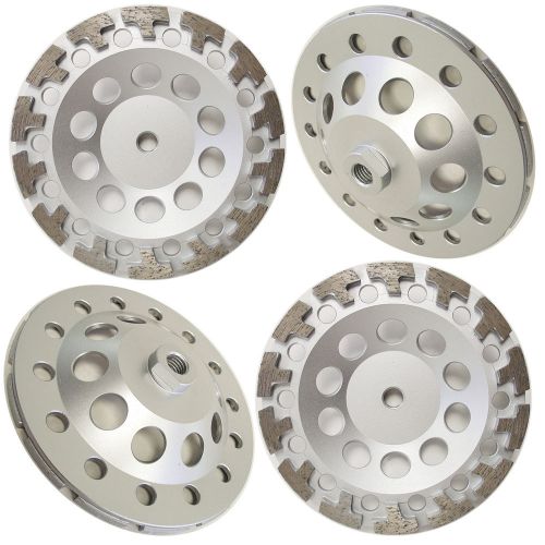 4PK 7” Premium T-Seg Diamond Cup Wheel for Concrete 5/8”-11 Threads 30/40 Grit