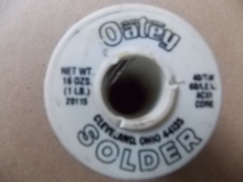 Oatey  1 lb Spool of Wire Solder Flux SN 40 PB 60 .125&#034; Acid Core
