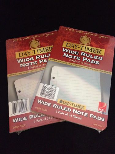 2 Packs of Day-Timer Note Pads 24 Sheets 5.5 x 8.5 Inch Item #14207