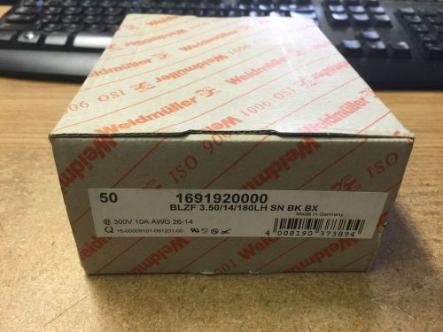 NEW WEIDMULLER CONTACT BLOCK 10A 26-14AWG BOX OF 50 P/N: 1691920000 (TR-12)