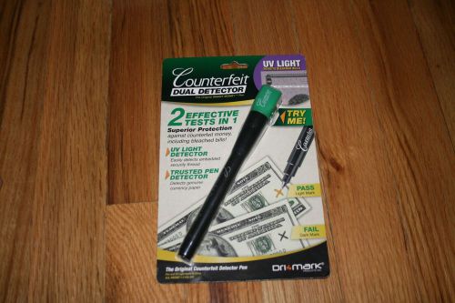 Drimark smart money counterfeit dual detector pen with reusable uv led light for sale