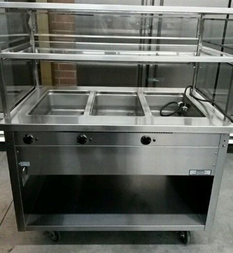Randell Ran HTD-3S 48&#034; Open Cabinet Base Hot Food Table w/ Glass Shelving