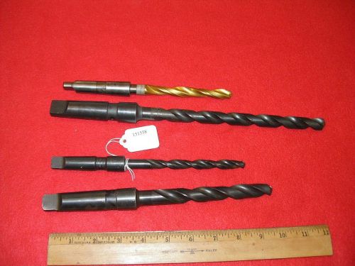 Lot of 4 Morse Taper Drill Bits 2 No. 2 &amp; 2 No. 3 Coolant Type