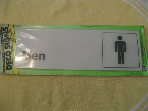 DECO Hy-Ko &#034;MEN&#034; Sign Self Adhesive 3&#034;x 9&#034; Made in USA, LOT of 2 Signs.