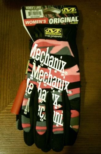 Womens Mechanix Original Work Gloves Black with Pink Camo Large MG-72-530 NWT!