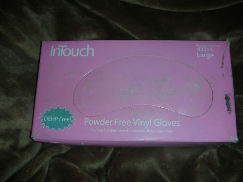 InTouch Powder Free Vinyl Gloves, Large