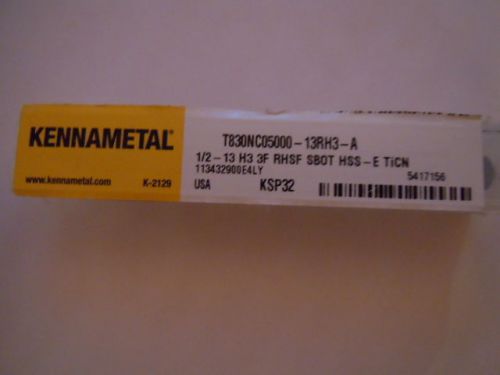 KENNAMETAL  - 1/2 -13 H3 3F RHSF SBOT HSS -E TiCN     (1pcs)