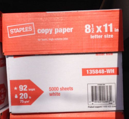 4 cases Staples multipurpose copy paper 92 bright 8.5 X 11 inches FREE DELIVERY