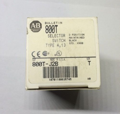NIB Allen-Bradley 800T-J2B Series T 3 Position Maintained Selector Switch