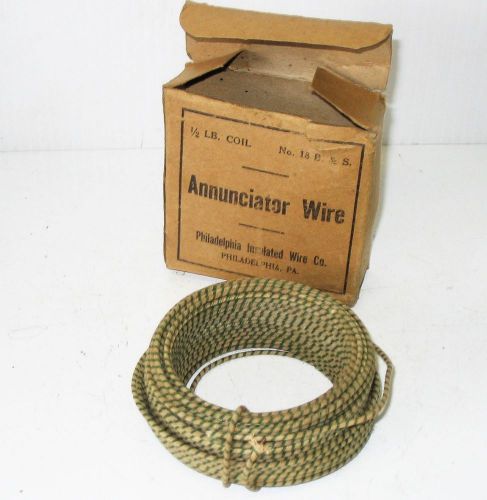 Vintage annunciator wire 1/2 lb. coil no. 18 b. &amp; s. philadelphia insulated wire for sale