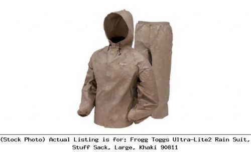 Frogg Toggs Ultra-Lite2 Rain Suit, Stuff Sack, Large, Khaki 90811: UL12104-04LG