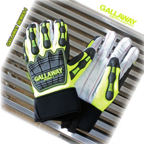GALLAWAY Series I High Impact Glove, GP100W-S, 100% Cotton Palm, Hi-Viz