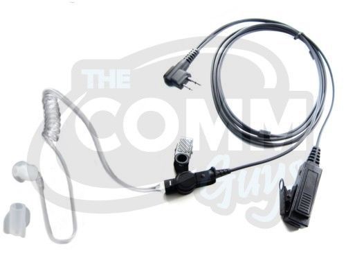2 wire surveillance earpiece motorola cp200 pr400 cls hyt radio headset + bonus! for sale
