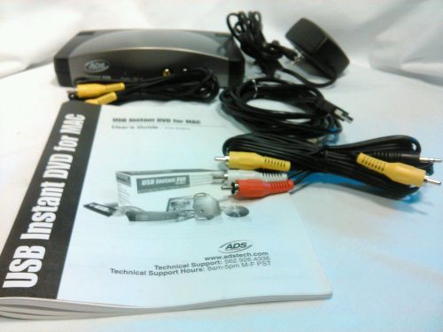 Ads technologies macav-1750 usb instant dvd for mac complete with a/v cables for sale