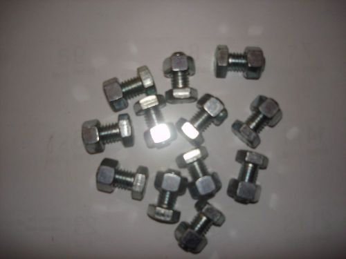 Lot of 12 - 3/8 - 16 x 3/4&#034; lg. Grade 5 Plated Steel Hex Head Bolts with Nuts