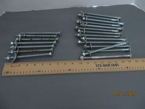 20 pc lot carriage bolts 3/8&#034; x 6&#034; &amp; 7&#034;,nuts &amp; washers for sale