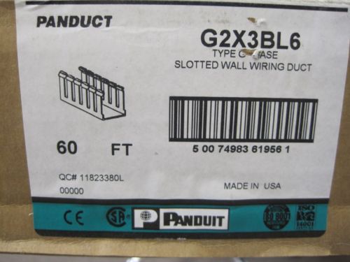 *BOX OF 10* PANDUIT G2X3BL6 TYPE G WIDE SLOT WIRING DUCT - 2&#034;W x 3&#034;H, 6&#039;L, BLACK