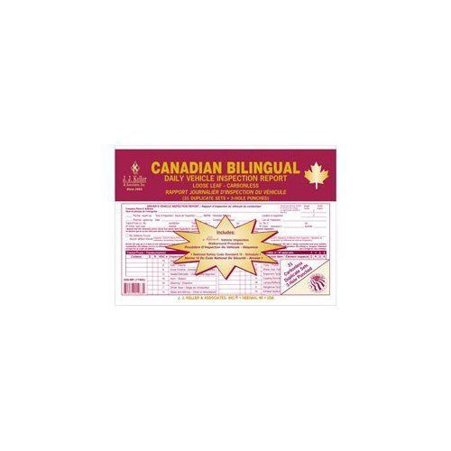 Canadian Bilingual Loose-Leaf Daily Vehicle Inspection Report Carbonless 630MP J