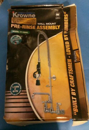 Used / new krowne pre rinse sprayer w/12&#034; faucet wall mnt 17-109wl for sale